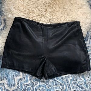 Vince Blqck Leather Shorts